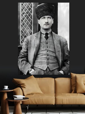 Mustafa Kemal Atatürk Dekoratif Kanvas - Mdf Ahşap Tablo
