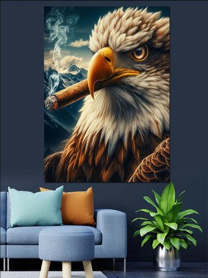 Puro Içen Kartal Dekoratif Kanvas - Mdf Ahşap Tablo