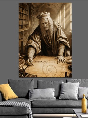 Leonardo Da Vinci Eskiz Çalışması Dekoratif Kanvas - Mdf Ahşap Tablo