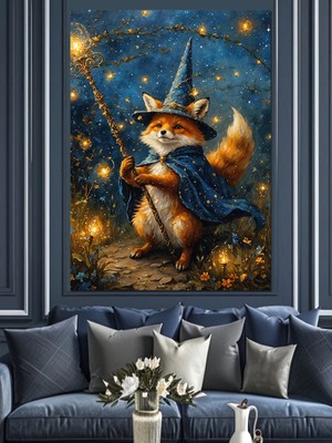 Büyücü Tilki Dekoratif Kanvas - Mdf Ahşap Tablo