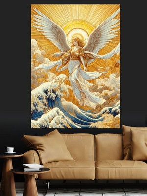 Melek Dekoratif Kanvas - Mdf Ahşap Tablo