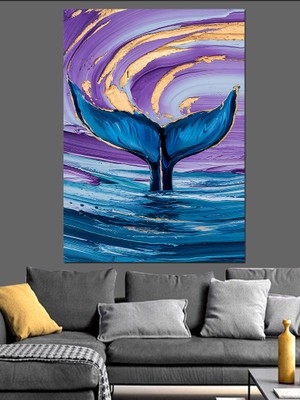 Dalışa Geçen Yunus Dekoratif Kanvas - Mdf Ahşap Tablo