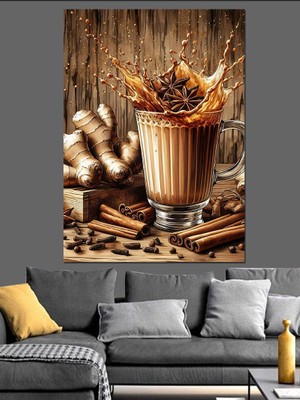 Sütlü Kahve Dekoratif Kanvas - Mdf Ahşap Tablo