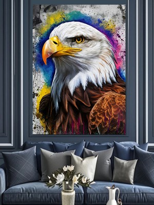 Asil Kartal Dekoratif Kanvas - Mdf Ahşap Tablo