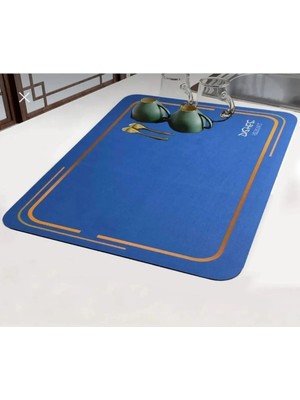 Bulaşık Kurutma Örtüsü Siyah Tezgah Üstü Bulaşık Matı Süper Emici Bulaşıklık 35X50