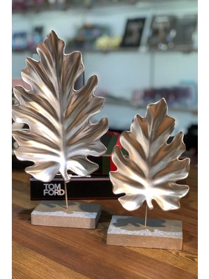 2'li Şık Modern Gümüş Çınar Yaprak