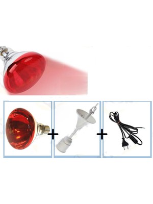 TNYVET Isıtıcı Lamba 250 Watt + E27 Seramik Duy+2 m Fişli Kablo Avantajlı Set