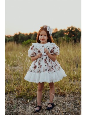 Mialora Kız Çocuk  Elbise ,taç Aksesuarlı Elbisesi, Doğum Günü Elbisesi