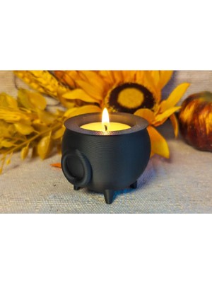 LED Mum/tea Light Cadı Kazanı  2'li Set Özel Tasarım/aksesuar (Led Mumlar Dahildir)