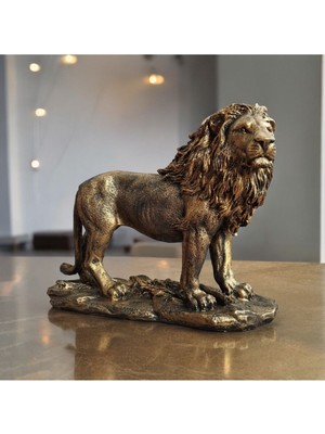 Dekoratif Aslan Heykeli-Polyester