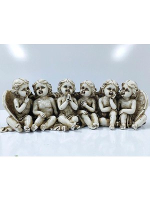 Altılı Melek Figürlü Porselen Biblo