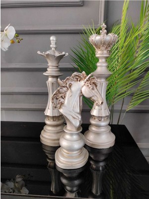 3'lü Satranç Seti , Santraç Taşı, Şah,vezir,at ,santranç Biblo