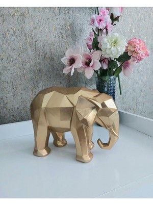 Gold Kübik Fil Biblosu 20 cm