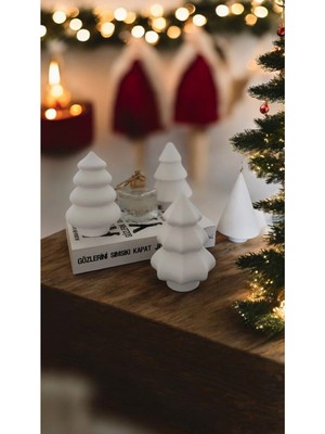 Teknotrust Çam Ağacı 12  cm  Yeni Yıl Ağacı Noel Ağacı Kendin Boya Renklendir 4'lü Set Biblo