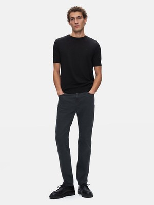 LTB Erkek Kısa Kollu Basıc Triko Siyah Kazak