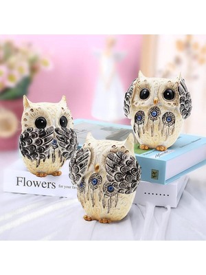 Lüks Dream Catcher Düş Kapanı Işlemeli Görmedim Duymadım Bilmiyorum 3'lü Dekoratif Baykuş Biblo Set