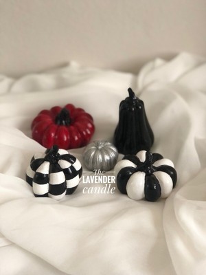 Dekoratif 4 Lü Siyah Beyaz Desenli Kabaklar (Küçük Gümüş Kabak Hediyeli)