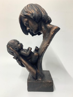 Anne ve Bebek Biblo Heykel Büst