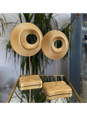 Dekoratif Gold Halka Obje 2'li Set
