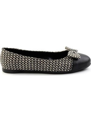 Bambi Siyah Keten  Kadın Babet K01823122918