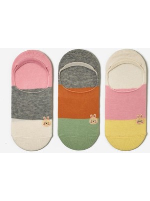 Katia & Bony Çocuk Köpek Desenli 3'lü Görünmez Babet Çorap