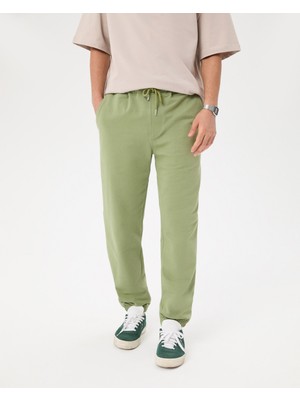 Ayma Active Erkek Açık Yeşil Jogger Eşofman - Organik Pamuk, Şardonlu İç, Lastikli Paça, Cepli, Normal Fit