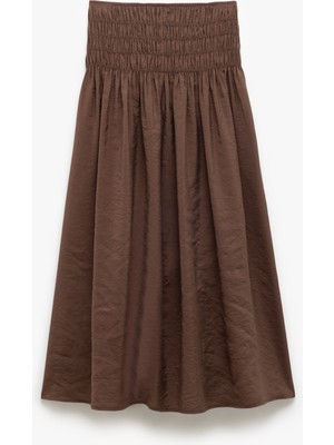 Koton Modal Kumaş Rahat Kalıp Gipeli Kloş Midi Etek