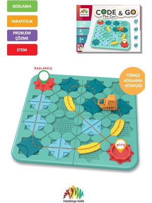 Code & Go Kodlama Oyuncağı, Stem, Mantıksal Yol Oluşturma Oyuncağı, Eğitici Oyuncak, Yaratıcı Düşünme, Akıl ve Zeka Oyunu