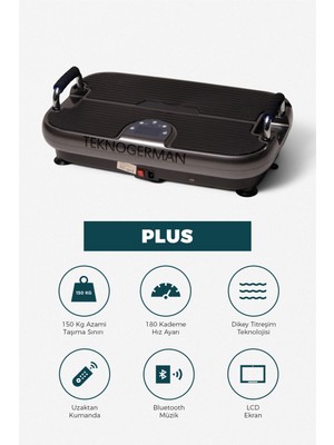 TeknoGerman Titreşimli Spor Aleti Fit Olma Amaçlı Geniş Tasarım 150 Kg Taşıma Kapasitesi