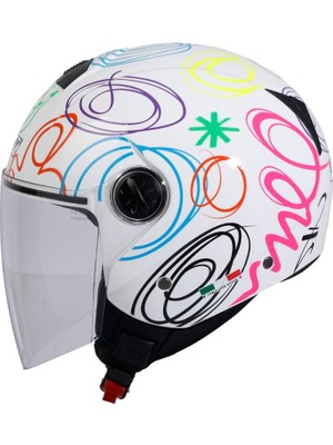 Sway Sw 715 Whıte Flower Yarım Kask