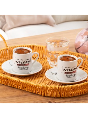 Porsima 09 Porselen 12 Parça 6 Kişilik Türk Kahvesi Fincan Takımı 90 ml