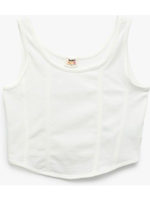 Koton Pamuklu Slim Fit U Yaka Kalın Askılı Crop Atlet