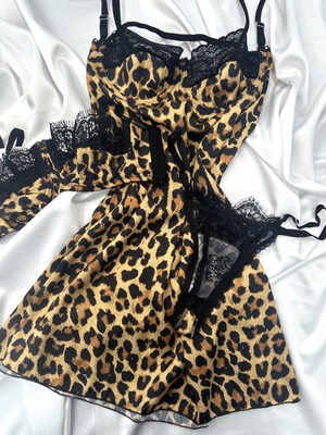 Balenli Leopar Siyah Mini Dress