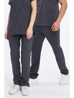 Happiness Basic - Likralı Doktor Hemşire Scrubs Tek Alt Cerrahi Forma (Unısex), Antrasit