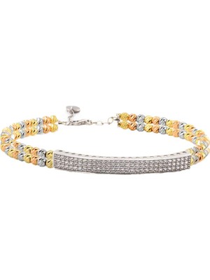 Necati Gün Zirkon Taşlı Gümüş Dorika Bileklik