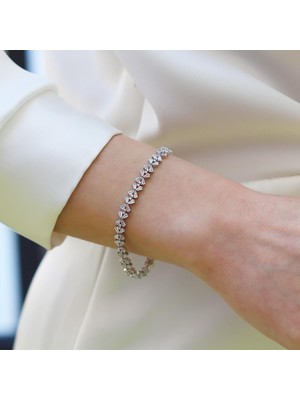 Başak Çiçek Modeli Starlight Diamond Gümüş Bileklik