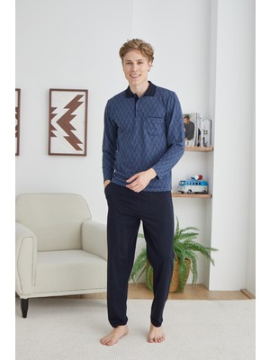 Kly Uzun Kol Polo Yaka  Erkek Pijama 9247