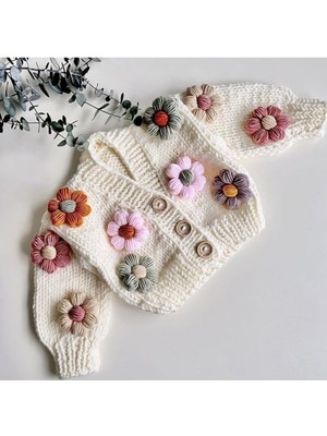 Papatyalı Bebek Çocuk Hırkası