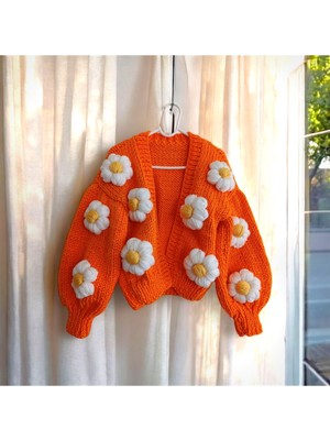 El Örgüsü Papatya Kadin Hırka