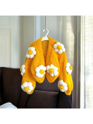 El Örgüsü Papatya Kadin Hırka