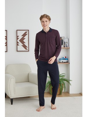 Kly Uzun Kol Polo Yaka  Erkek Pijama 9247
