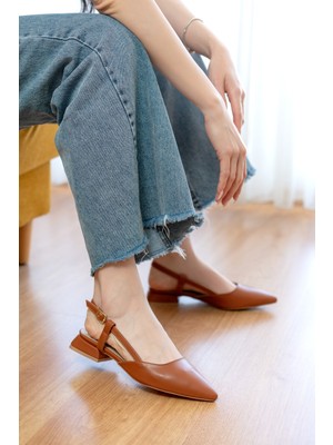 Felina Taba ( 3 cm Topuklu ) Sivri Burun Topuklu Ayakkabı