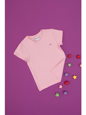 U.S. Polo Assn. Erkek Çocuk Açık Pembe Basic Bisiklet Yaka Tişört 50306548-VR078