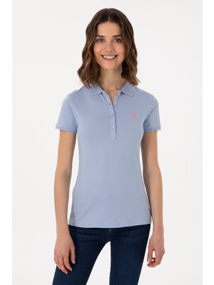 U.S. Polo Assn. Kadın Açık Mavi Basic Polo Yaka Tişört 50300896-VR003