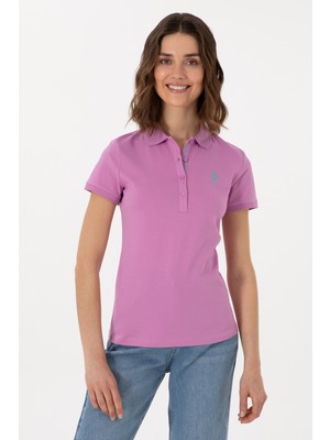 U.S. Polo Assn. Kadın Fuşya Basic Polo Yaka Tişört 50300896-VR023
