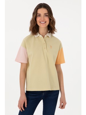 U.S. Polo Assn. Kadın Açık Haki Polo Yaka Tişört 50300799-VR183