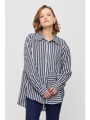 Rays 4522A Çizgili Düğmeli Gömlek Laci