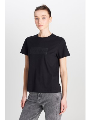 Regular Fit Normal Kesim Bisiklet Yaka %100 Pamuk Siyah Tişört