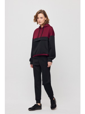 Rays 9183M Kanguru Cep Garnili Eşofman Takımı Siyah