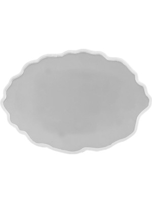 Tahtakale Toptancı Epoksi Silikon Kalıp Yerli Nişan ve Söz Tepsi Kalıbı Oval Düzensiz Dalgalı 20X30 cm